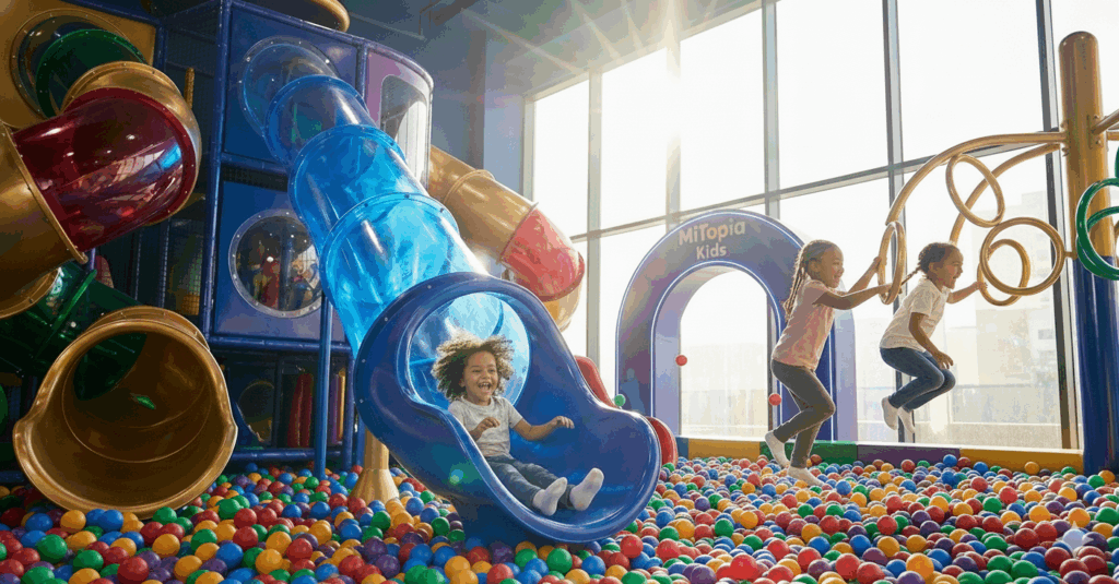 Slide and Ball Pit with Children